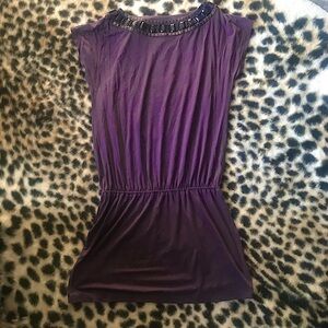 MetroPark jeweled tunic sleeveless purple size Sm